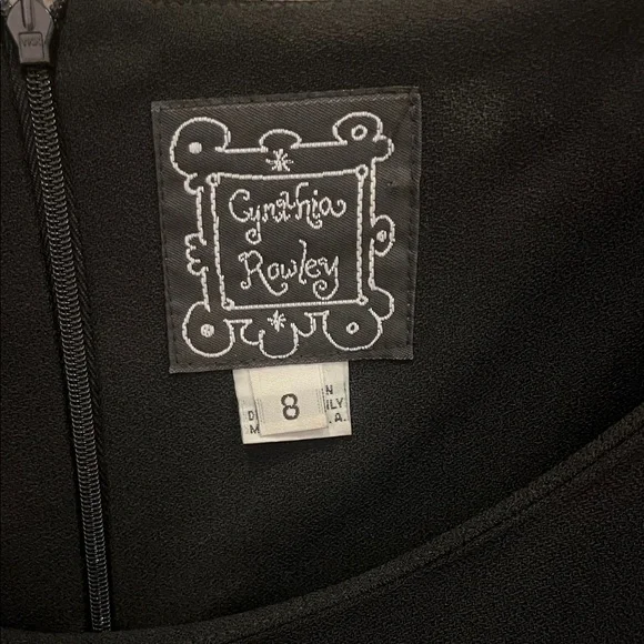 Cynthia Rowley Elegant Black Dress with White Embroidery - Picture 2 of 12